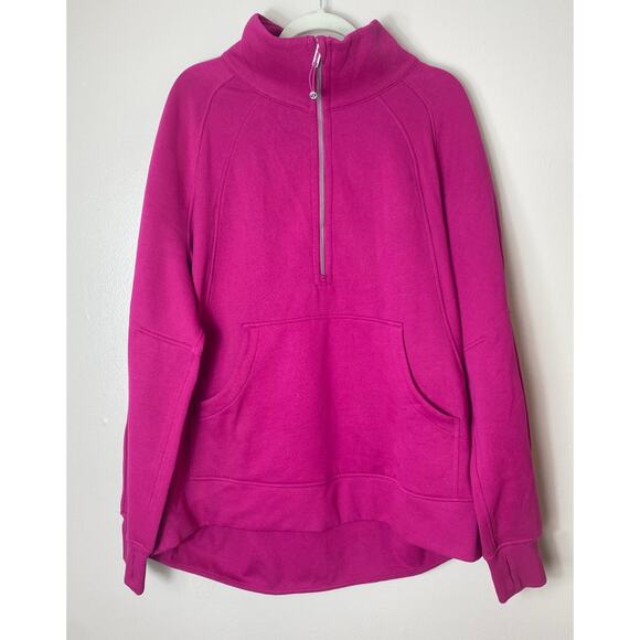 LULULEMON SCUBA HALF ZIP OVERSIZED FUNNEL NECK LONG SWEATSHIRT PINK PULLOVER - Picture 1 of 6